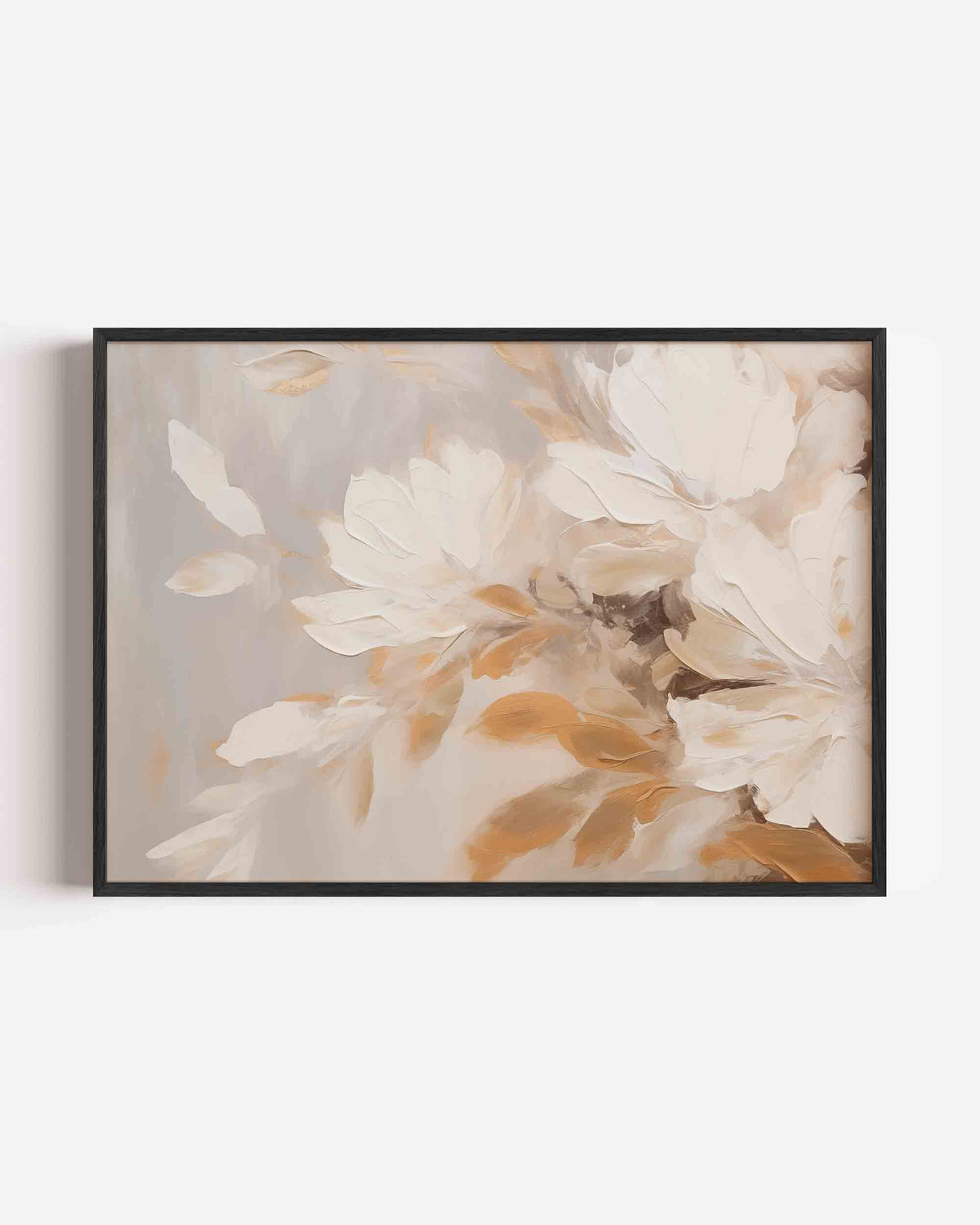 Bloemen in beige – bloemen landscape poster als wanddecoratie
