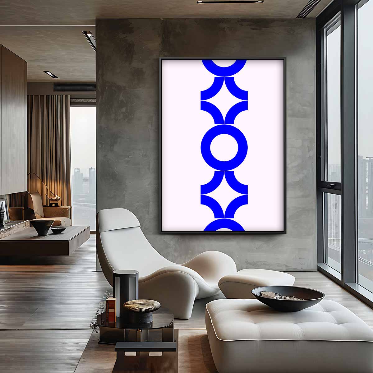 Modern Geometrisch Patroon – canvas wanddecoratie in portret formaat