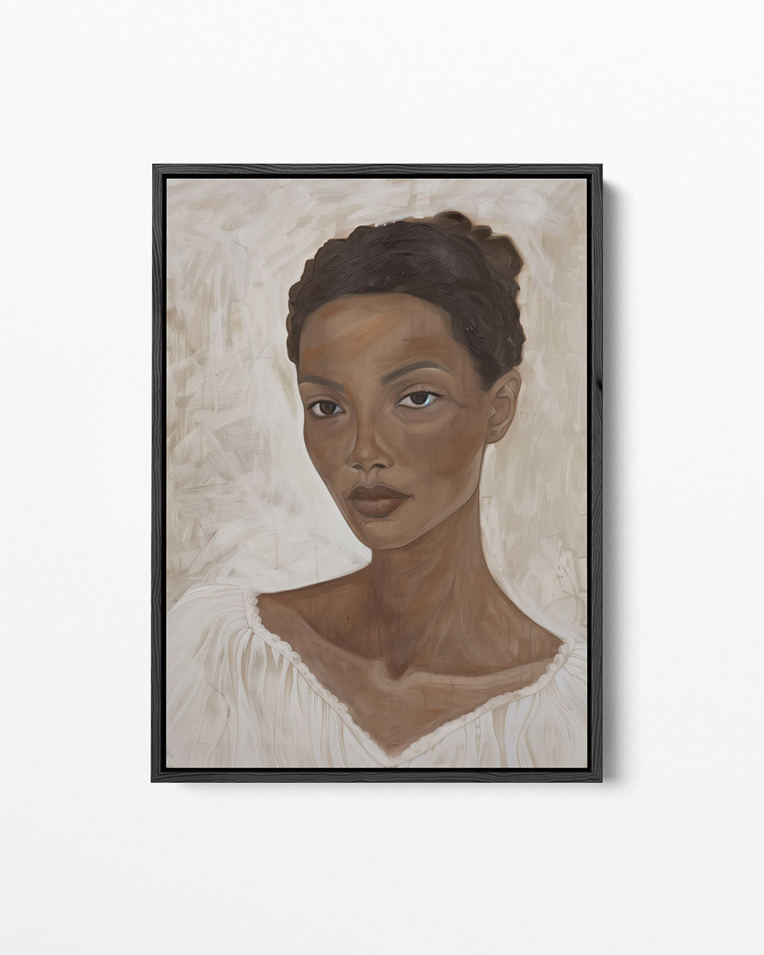 Portret in aardetinten – staand wanddecoratie kunstwerk