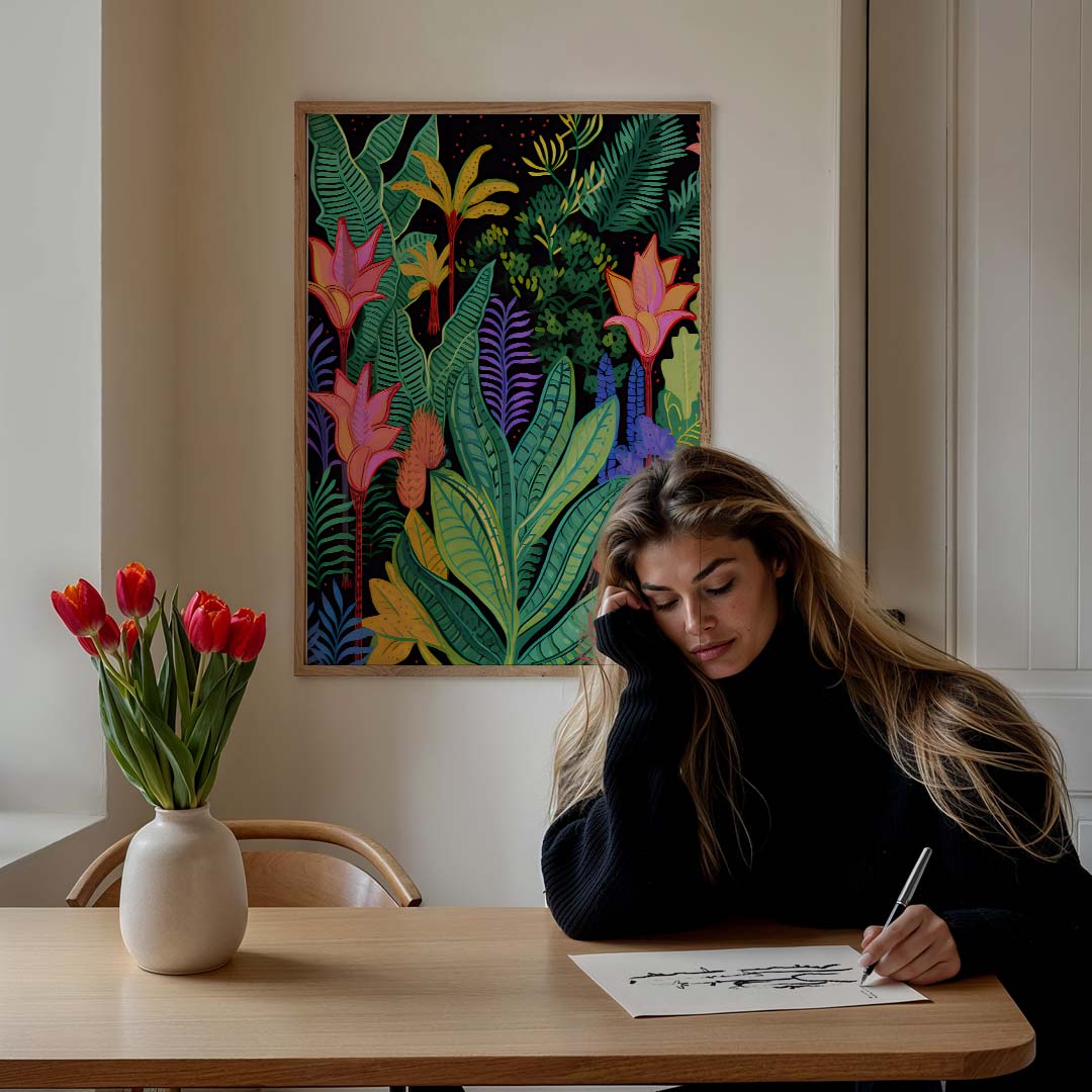 Tropische Paradijs – bloemen poster in staand formaat