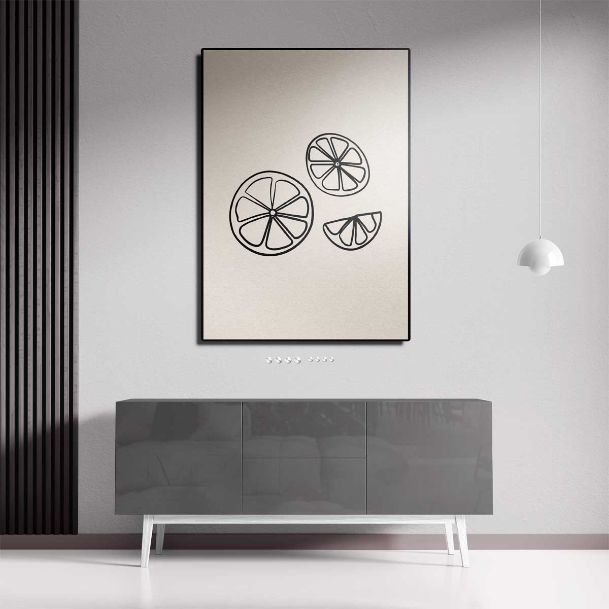 Zomerse Citrus Slices Illustratie – canvas kunstwerk als wanddecoratie