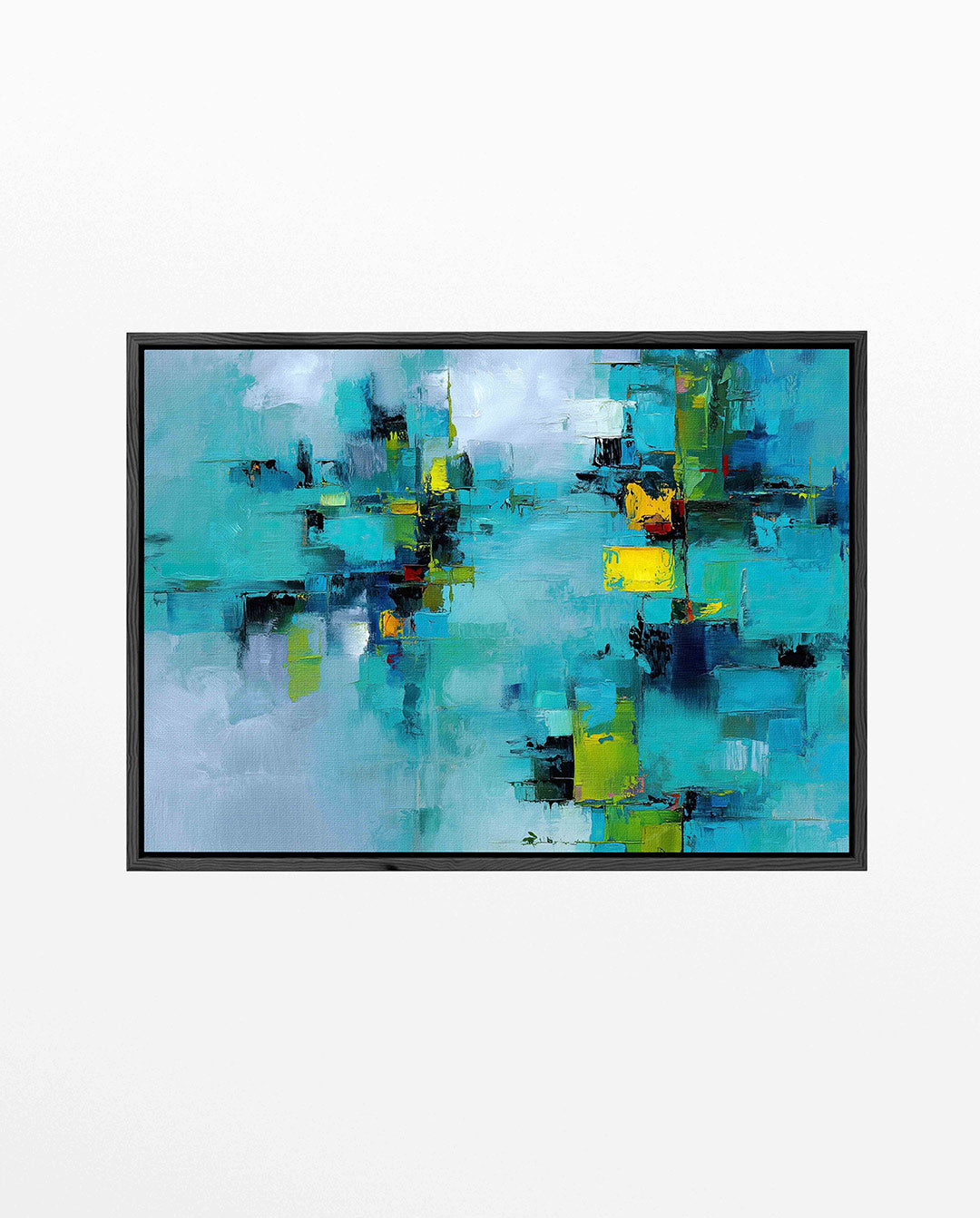 Kleurrijke geometrie – liggend abstract kunstwerk