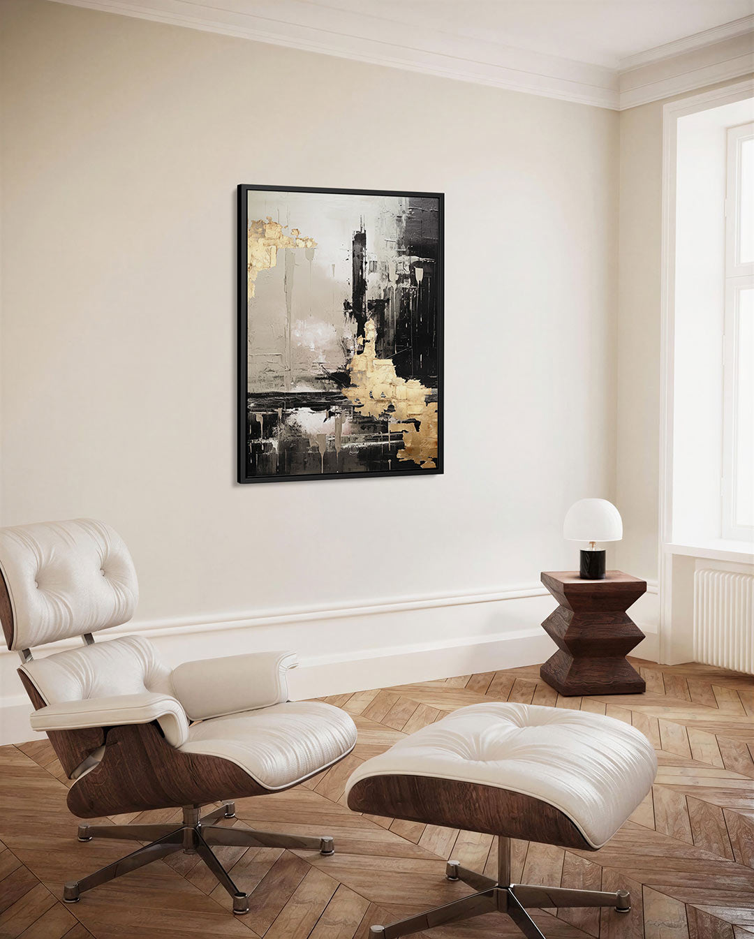 Gelaagde compositie – staand wanddecoratie kunstwerk