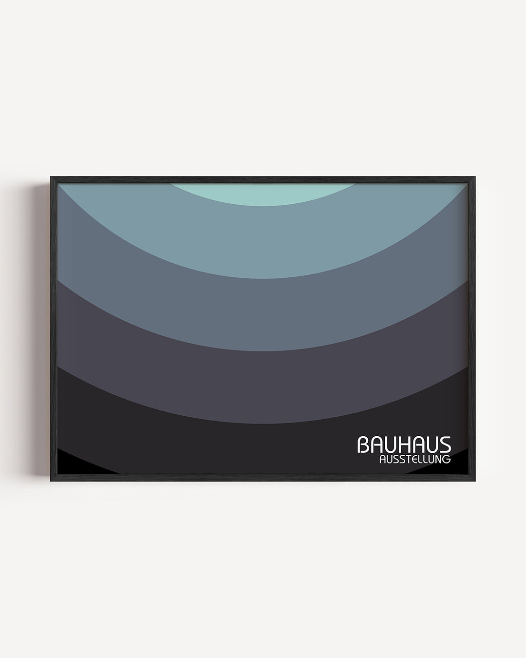 Gelaagde kleurbogen – liggende Bauhaus poster als wanddecoratie