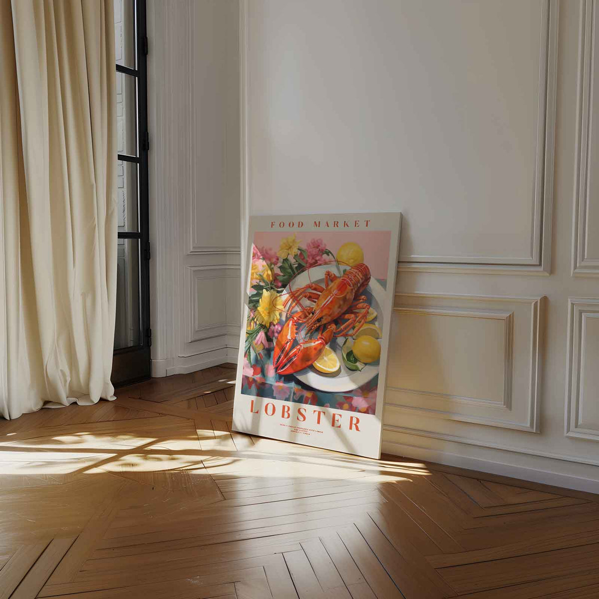 Kleurrijke Kreeft Still Life – staand kunstwerk voor modern interieur