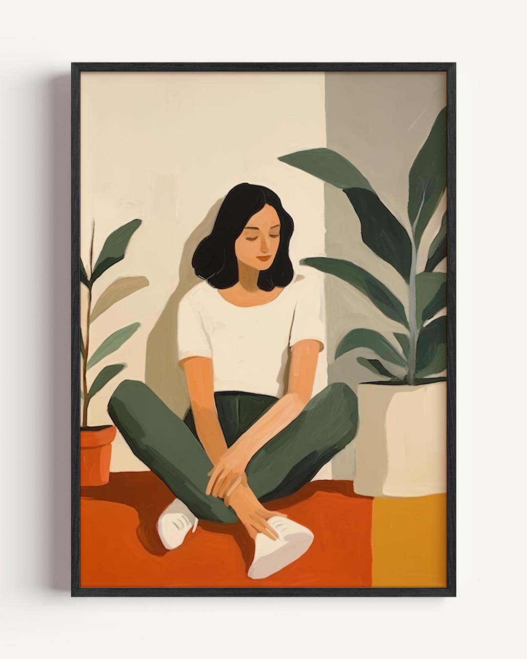 Stil Leven met Planten – vrouwelijk portret poster als wanddecoratie