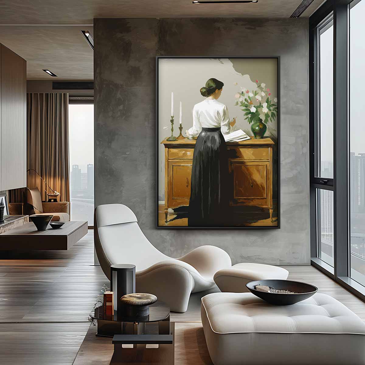 Geschetste Elegantie – staand kunstwerk voor modern interieur
