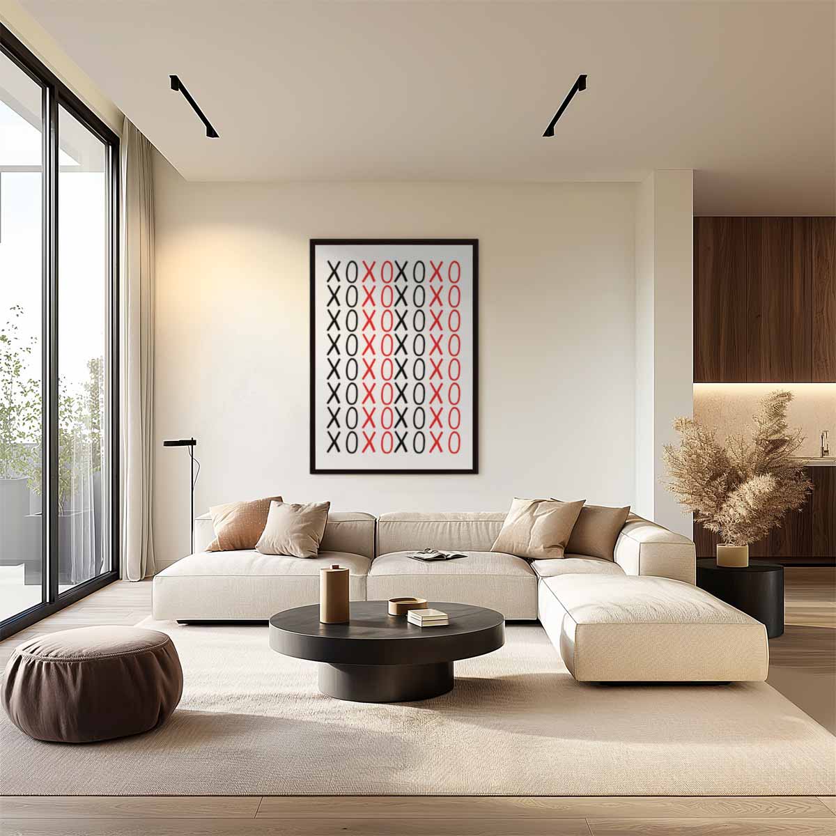 XOXO Moderne Kunstprint – canvas wanddecoratie in portret formaat
