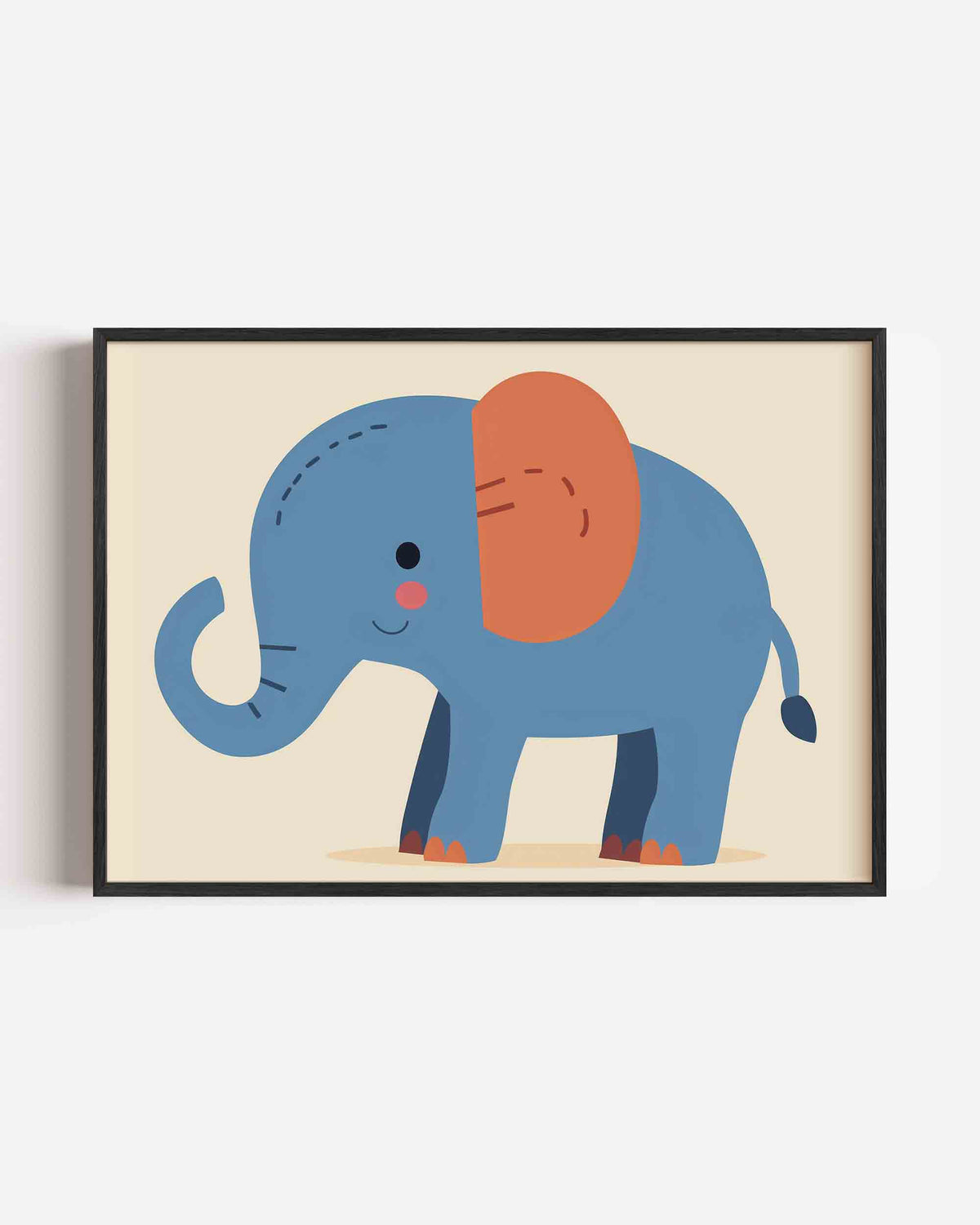 Blauwe olifant – landscape kinderposter als wanddecoratie