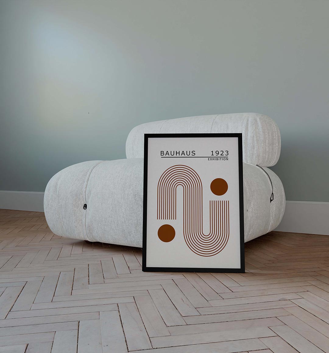 Lijnen en cirkels – geometrische poster in Bauhaus-stijl van WallArtistic