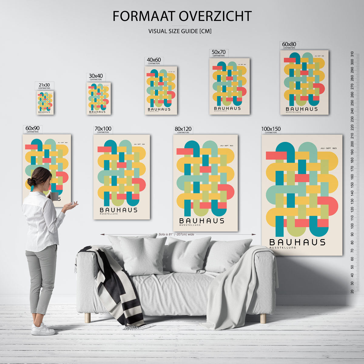 Vormweefsel – geometrische poster in Bauhaus-stijl van WallArtistic