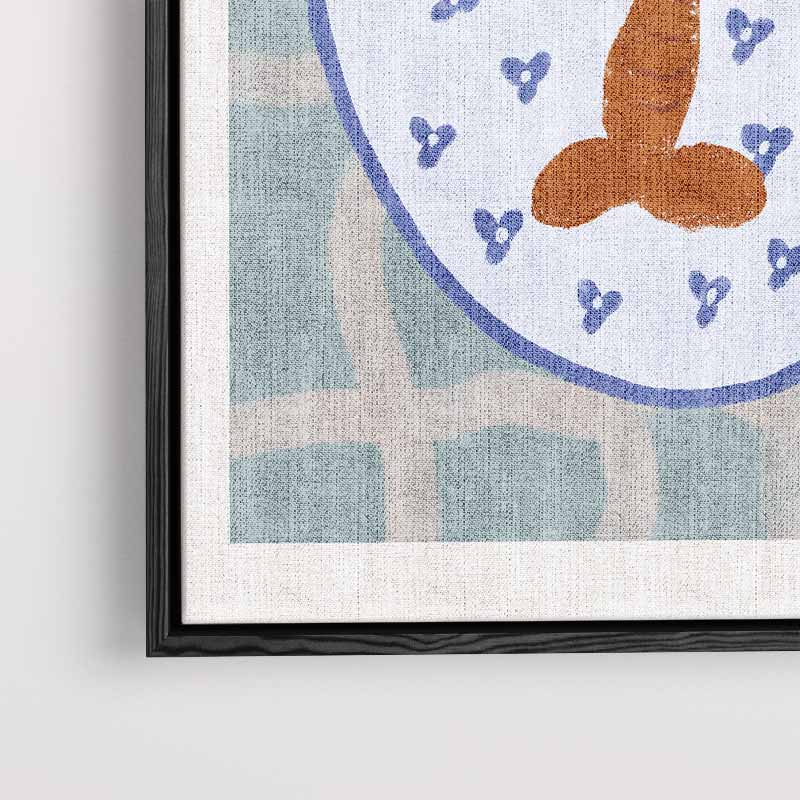 Dansende Kreeft op Servies – plexiglas kunstwerk als wanddecoratie