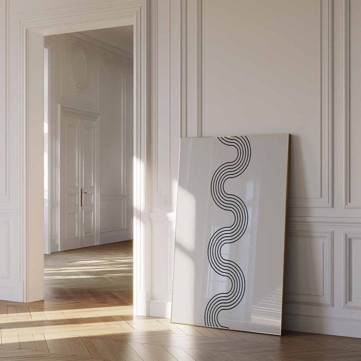 Moderne Golvende Lijnen – dierenposter als moderne staande wanddecoratie
