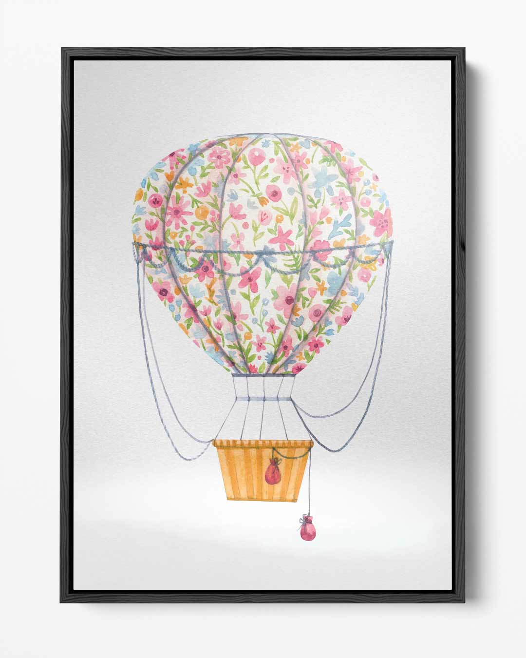 Bloemenluchtballon – portret kunstwerk als wanddecoratie
