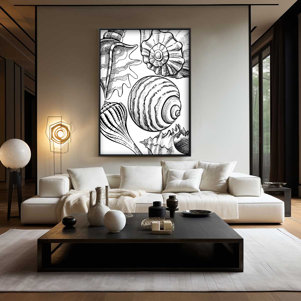 Schelpen Illustratie – modern portret kunstwerk van WallArtistic