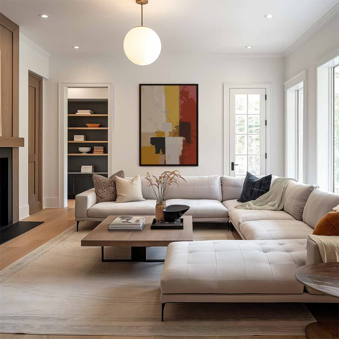 Warm Contrast – staand kunstwerk voor modern interieur