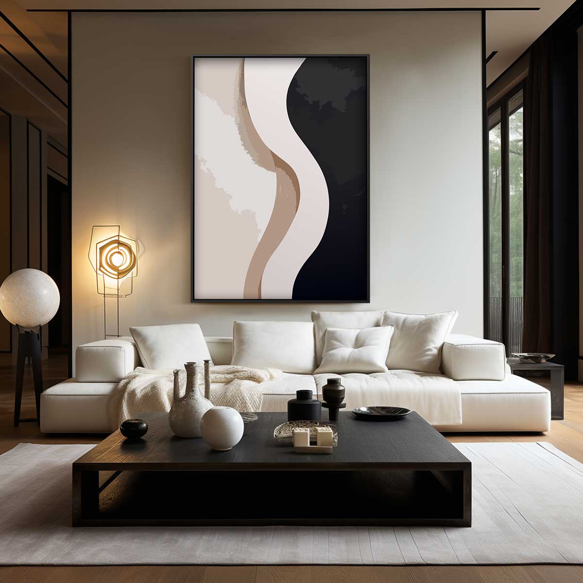 Golvende Abstractie – modern portret kunstwerk van WallArtistic