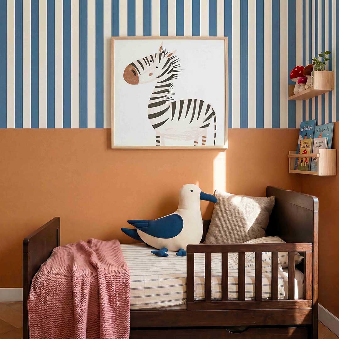 Zebra illustratie – kids poster in vierkant formaat