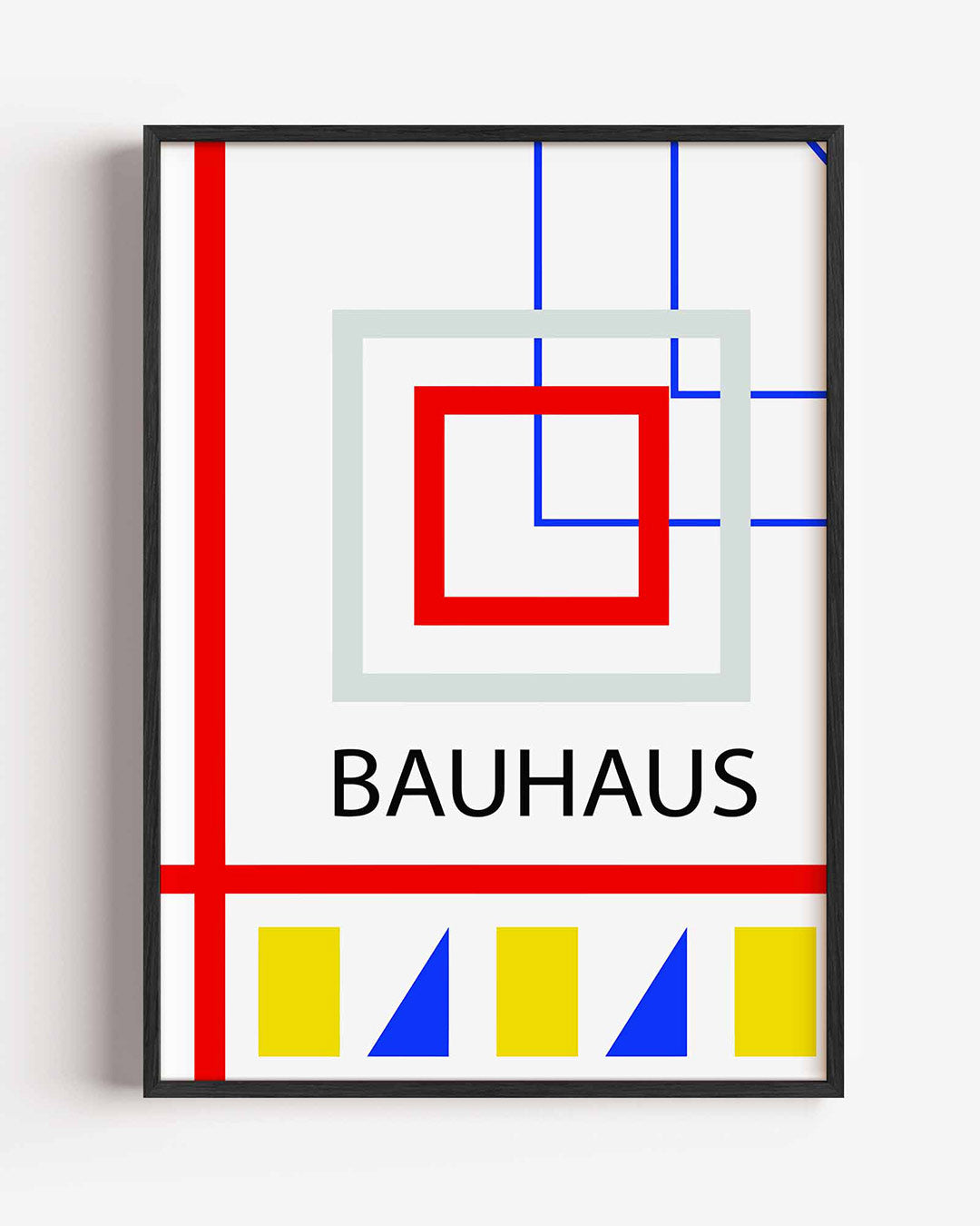 Vormen en lijnen – staande Bauhaus poster als wanddecoratie