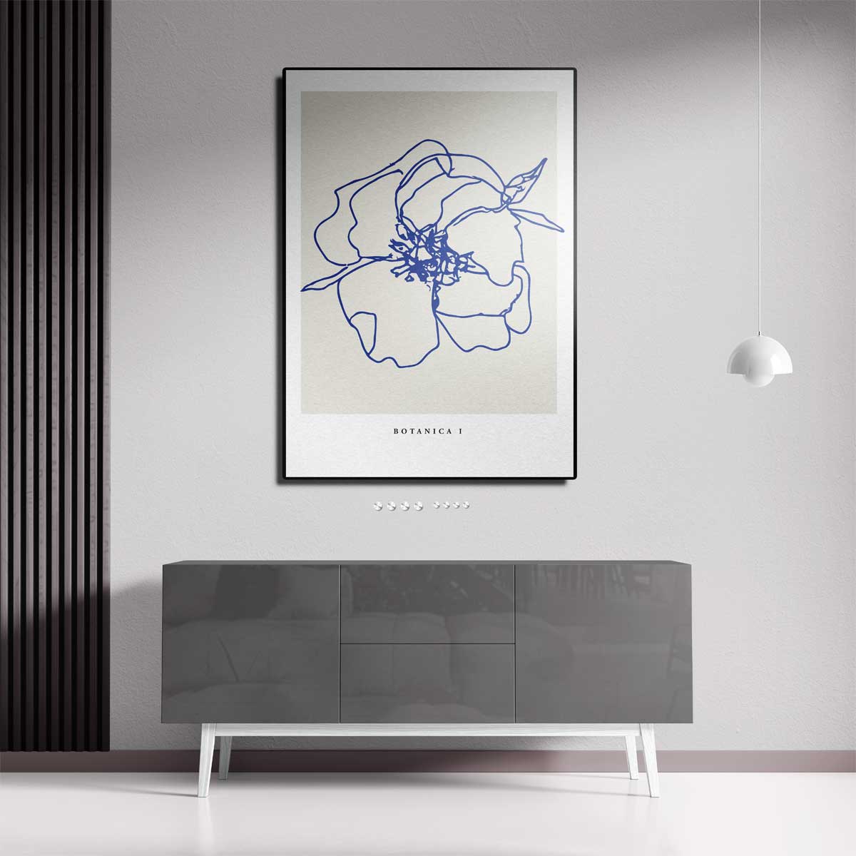 Moderne Botanische Lijntekening – canvas kunstwerk als wanddecoratie