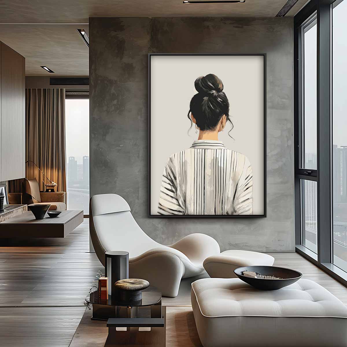 Rustige Contemplatie – staande wandkunst voor woonkamer of interieur