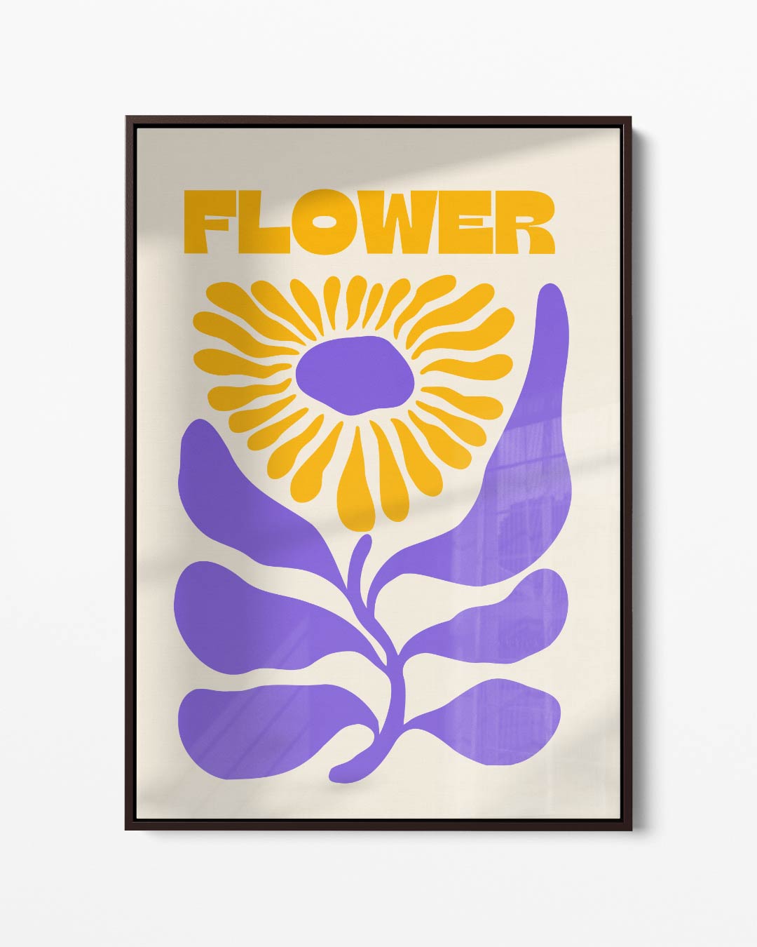 Vrolijke Bloem Illustratie – portret kunstwerk als wanddecoratie