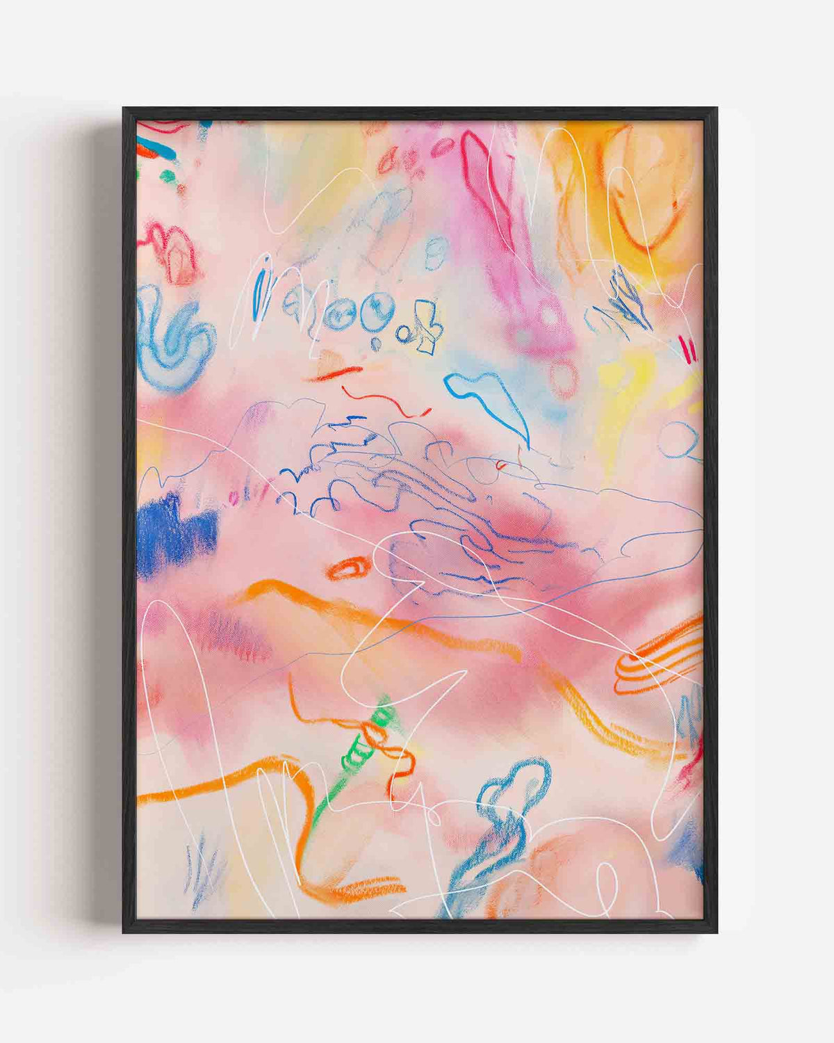 Abstracte vormen en kleuren – Kunst & Design poster als staande wanddecoratie