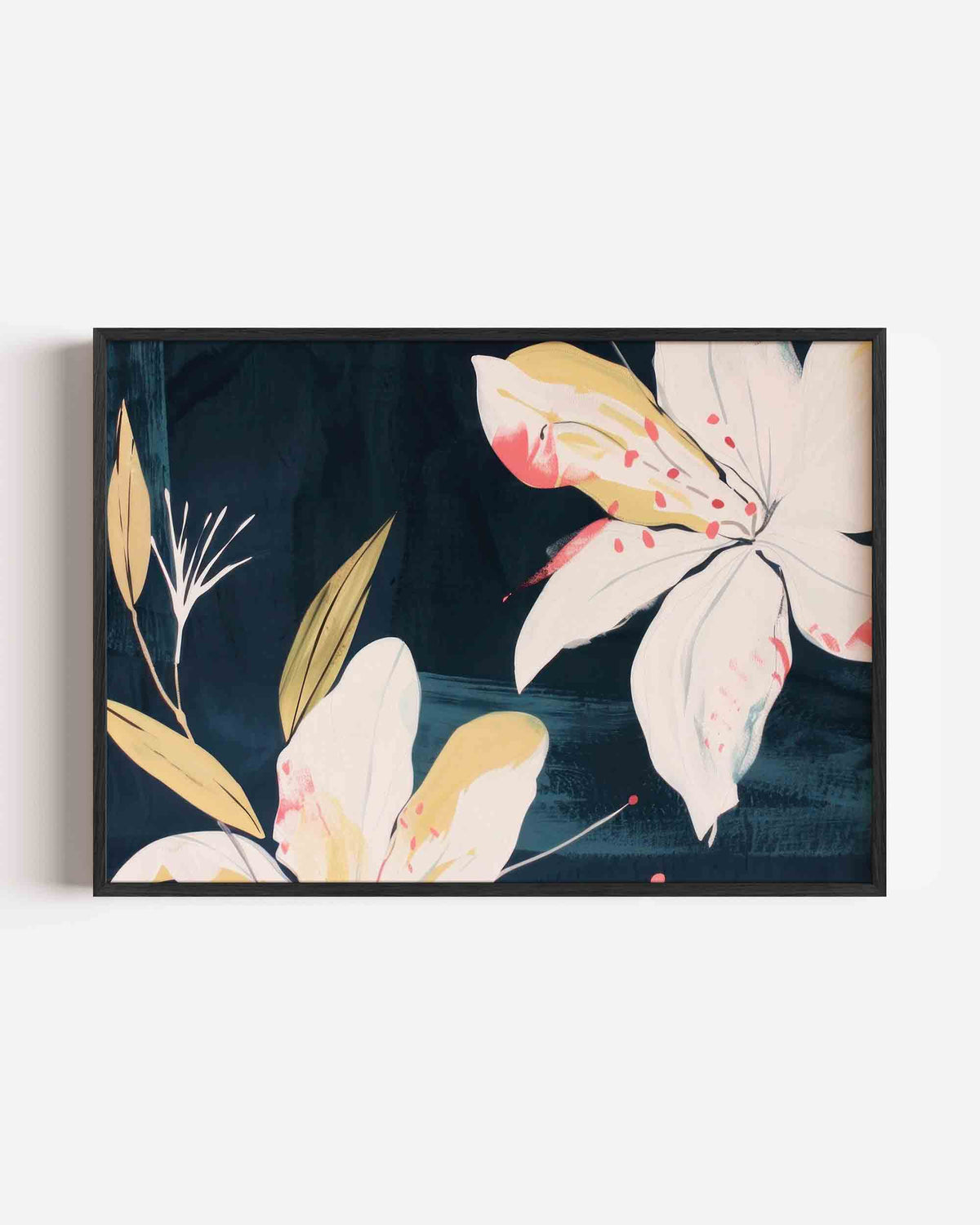 Bloemen en bladeren – bloemen landscape poster als wanddecoratie