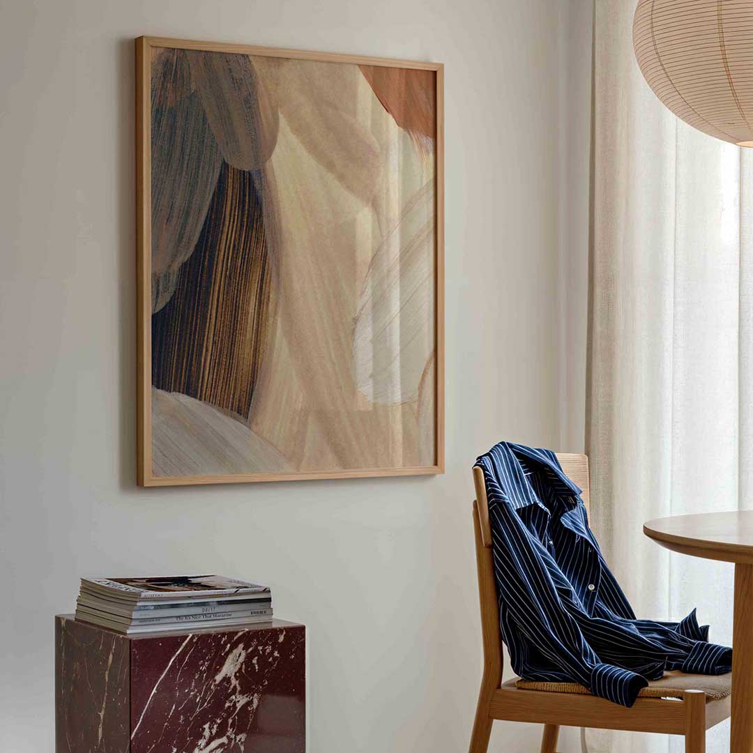 Abstracte penseelstreken – artistieke poster in staand formaat