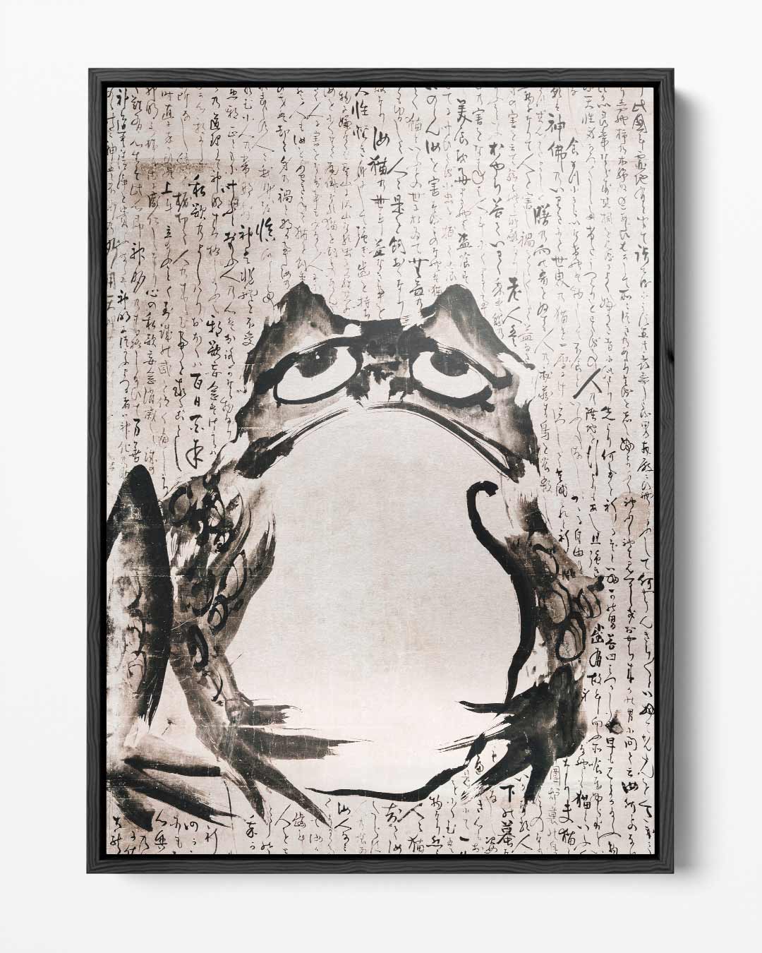Kikker met Kalligrafie – portret kunstwerk als wanddecoratie