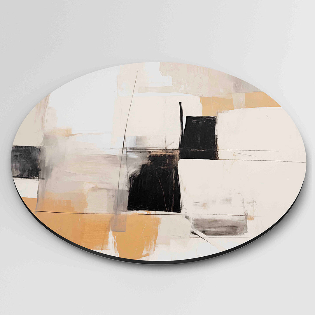 Abstracte vormen – geïllustreerde wandkunst als moderne muurcirkel
