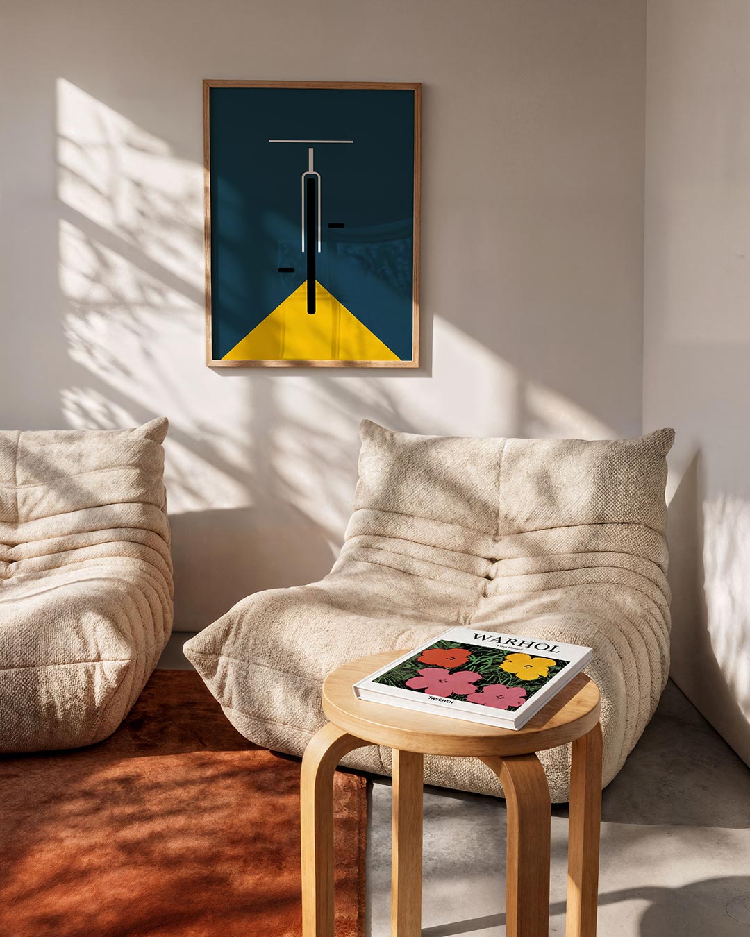 Lijnen en vlakken – geometrische Bauhaus poster in staand formaat