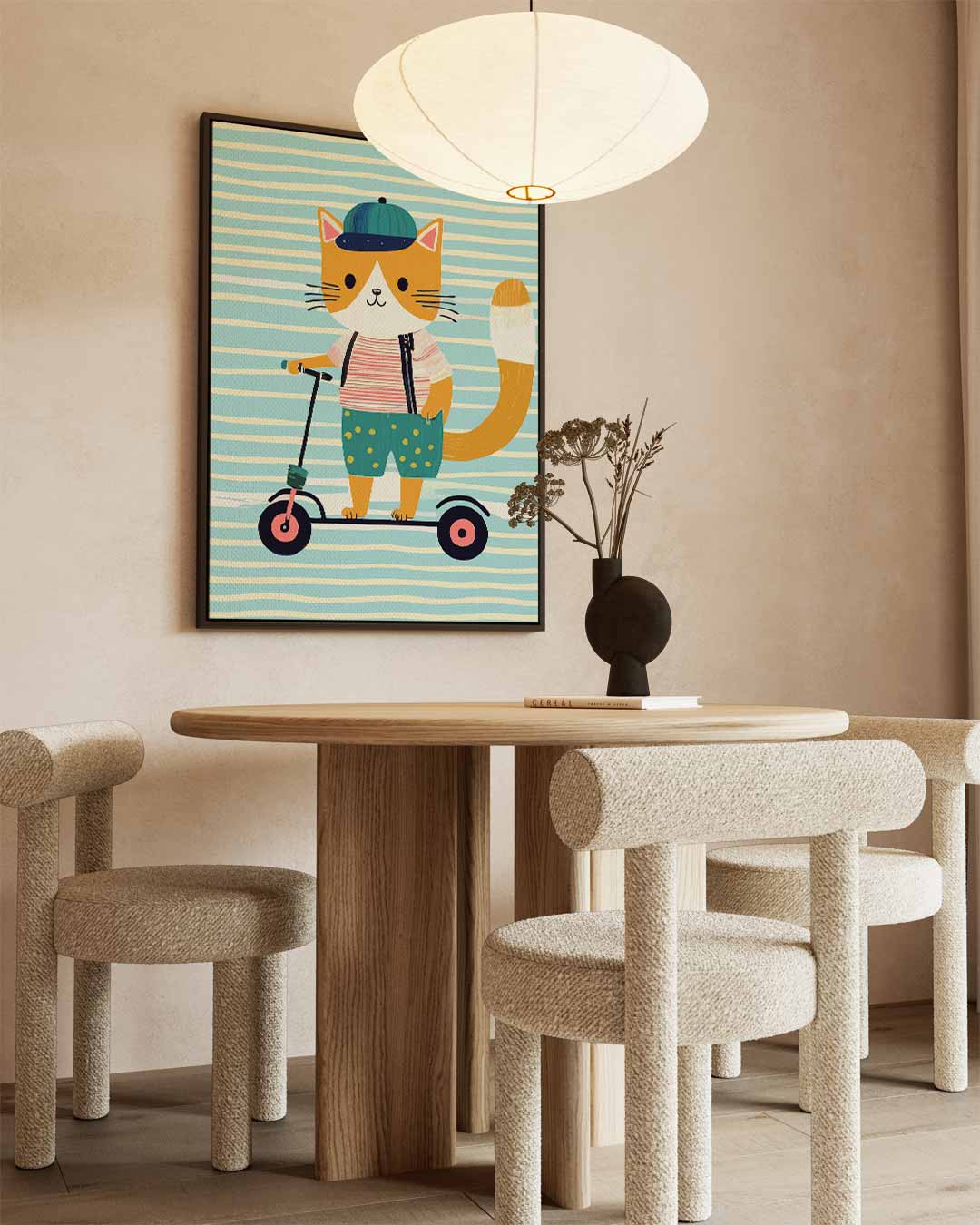 Stoere Kat op Step – staand kunstwerk voor modern interieur