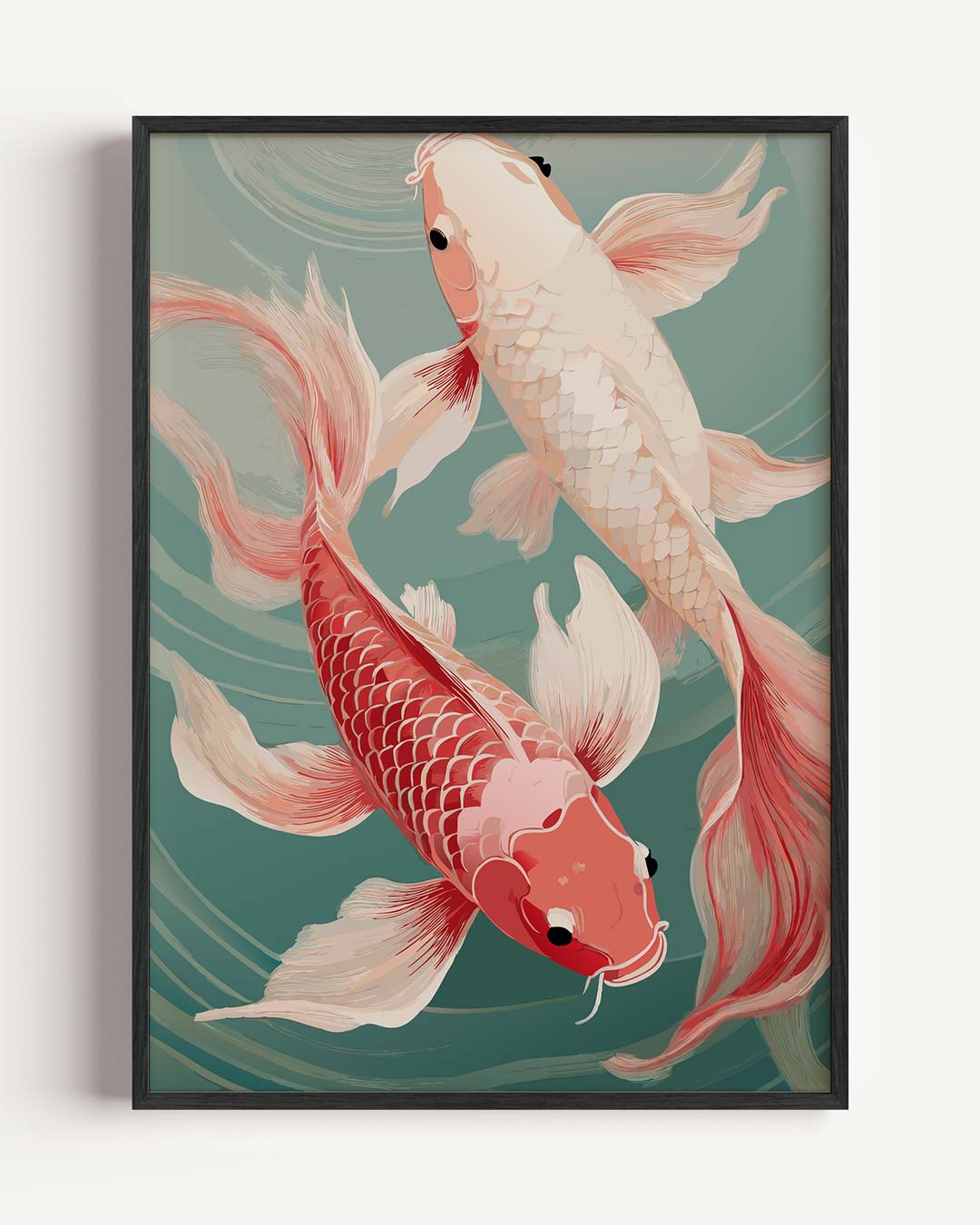 Koi Karper Elegantie – Popart en Streetart portret poster als wanddecoratie
