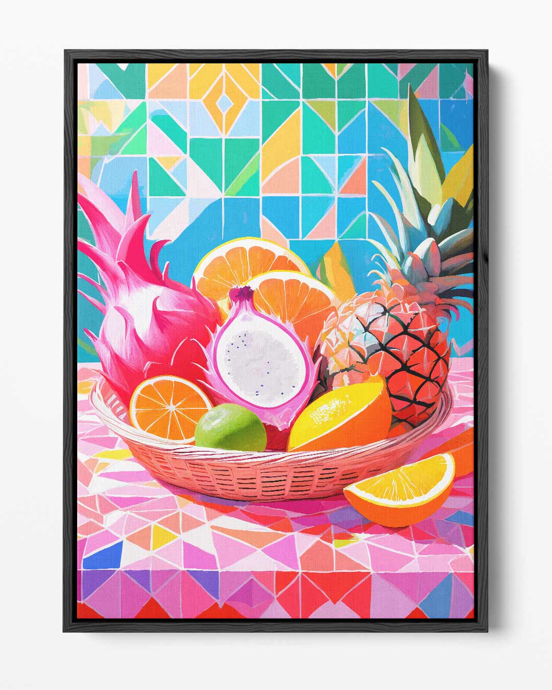 Kleurrijk Fruitfeest – portret kunstwerk als wanddecoratie