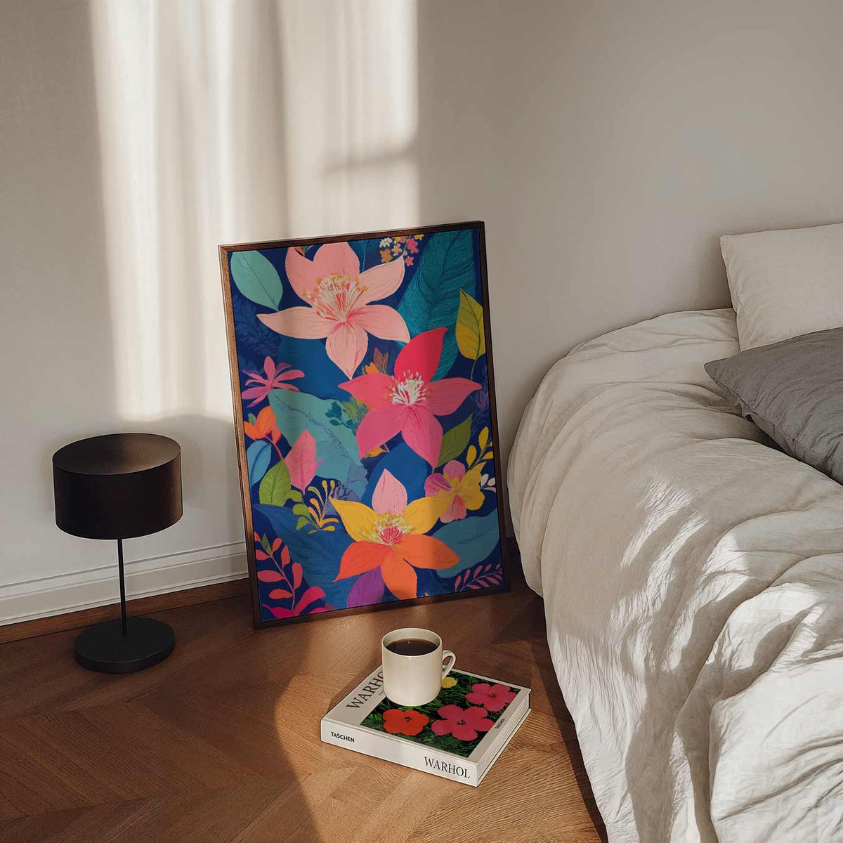 Bloemenpracht in Kleuren – staande bloemen wanddecoratie van WallArtistic