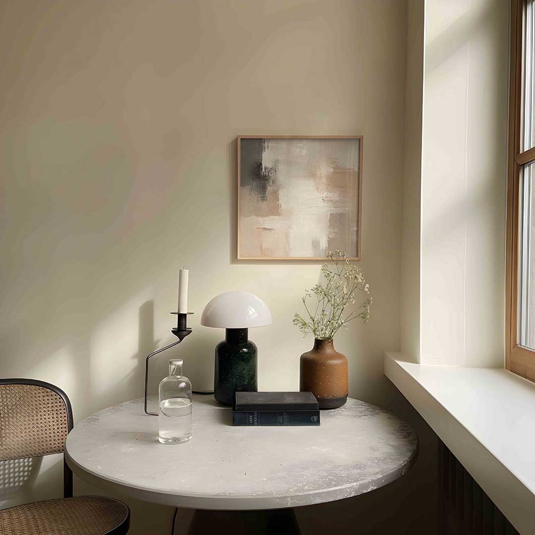 Abstracte beige en grijze – textuur poster in vierkant formaat