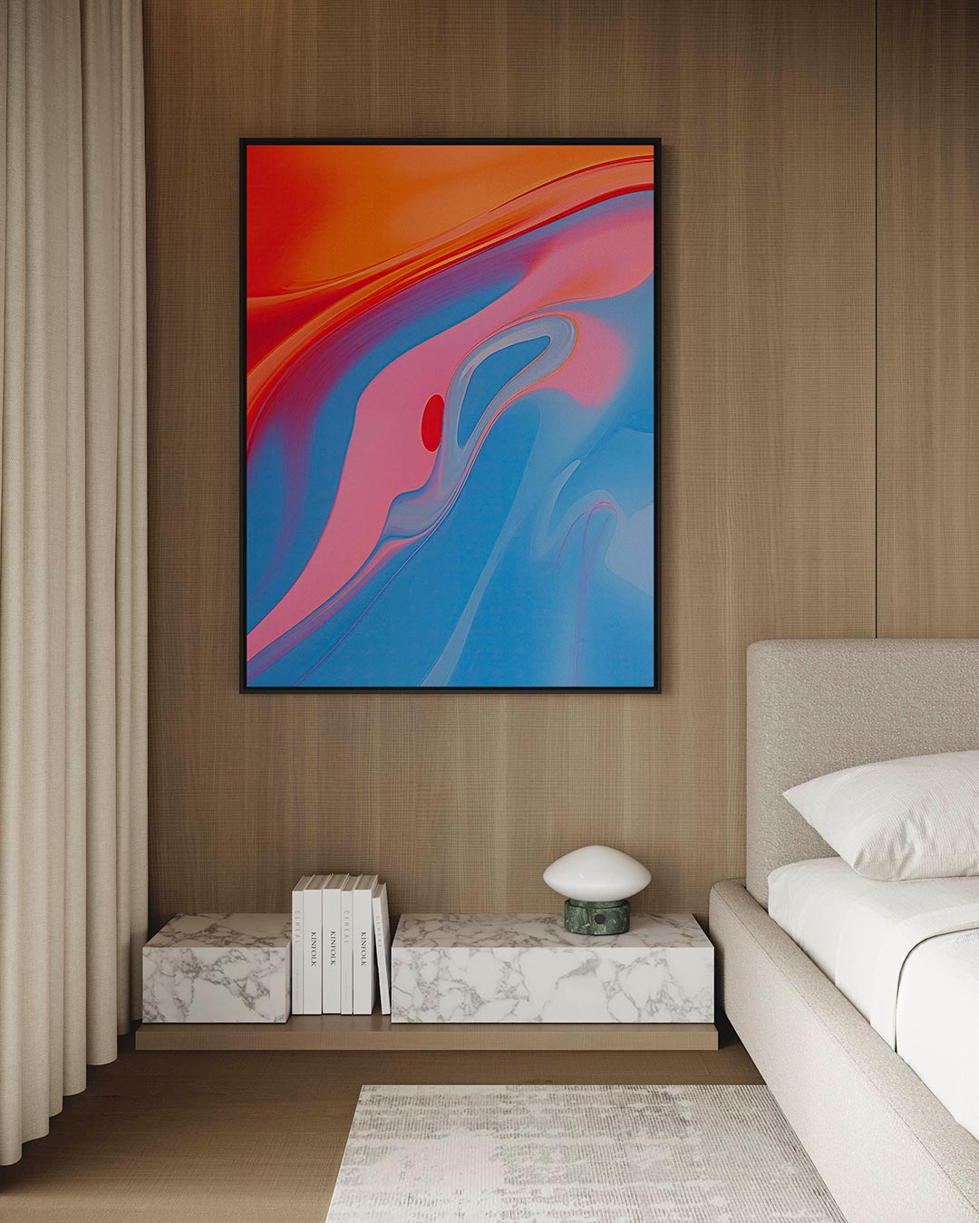 Vloeiende kleurencompositie – Lijnen – kunstwerk op canvas, dibond of plexiglas