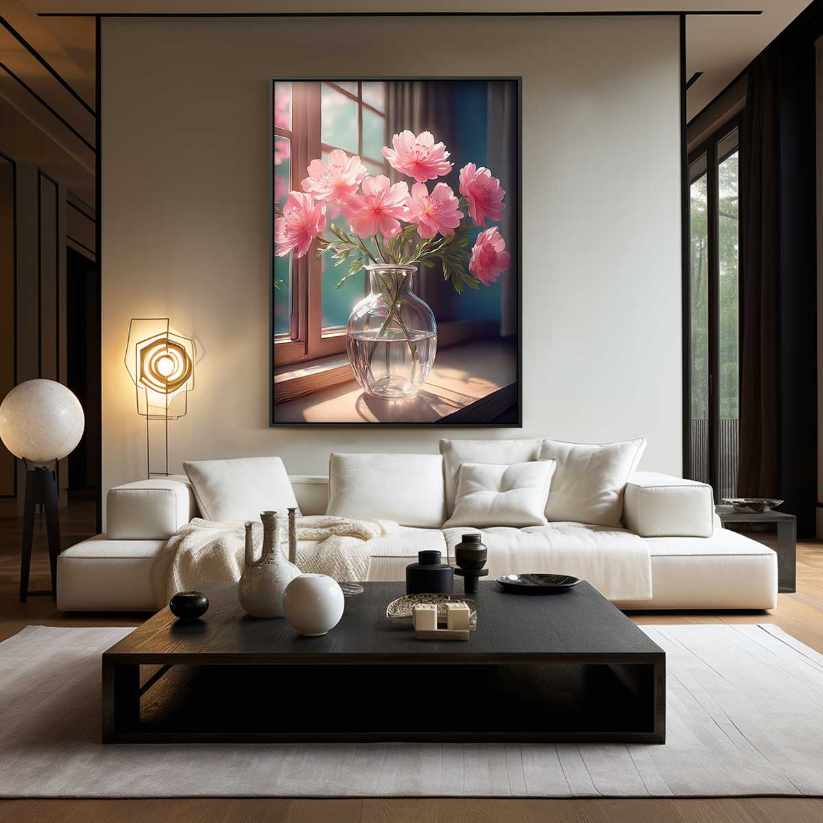 Bloemen in de Schijn van het Zonlicht – dibond wanddecoratie in staand formaat
