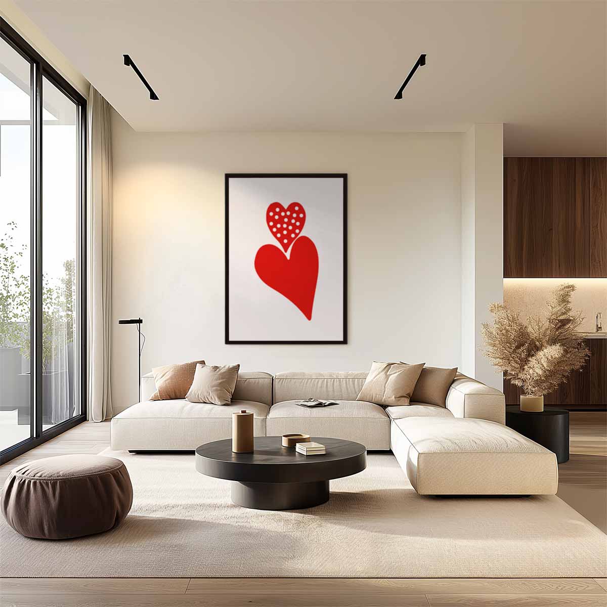 Liefdevolle Harten – canvas wanddecoratie in portret formaat