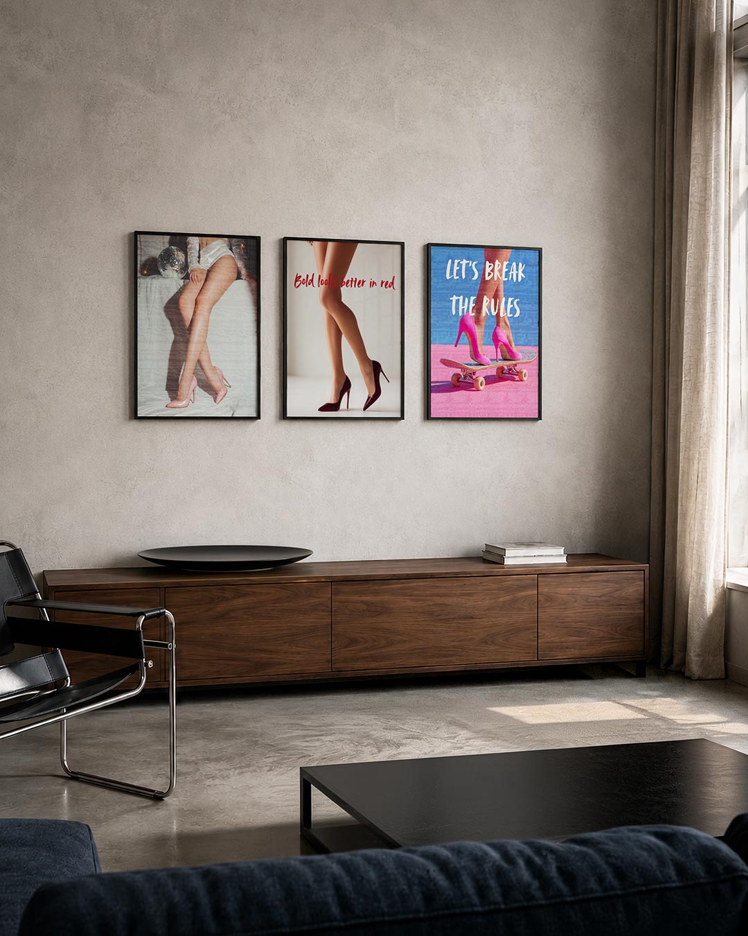 Abstract posterset – tweede productweergave – een abstracte posterset met donkere tinten en een rustige