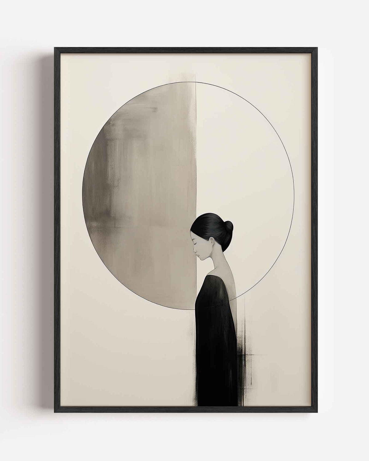 Vrouw met cirkel – Aziatische portret poster als wanddecoratie