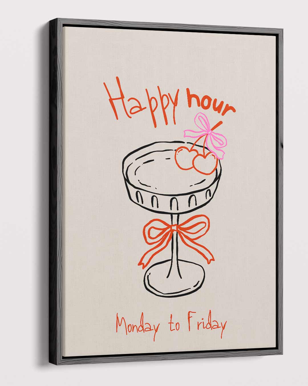 Happy Hour Illustratie – dibond kunstwerk als wanddecoratie
