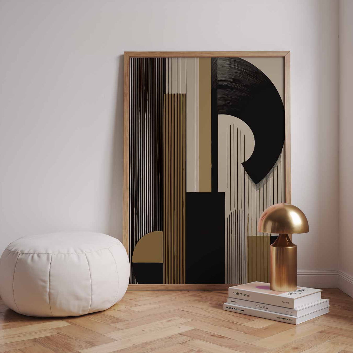 Moderne Geometrische Wandkunst – staande kleurrijke abstracte wanddecoratie van WallArtistic