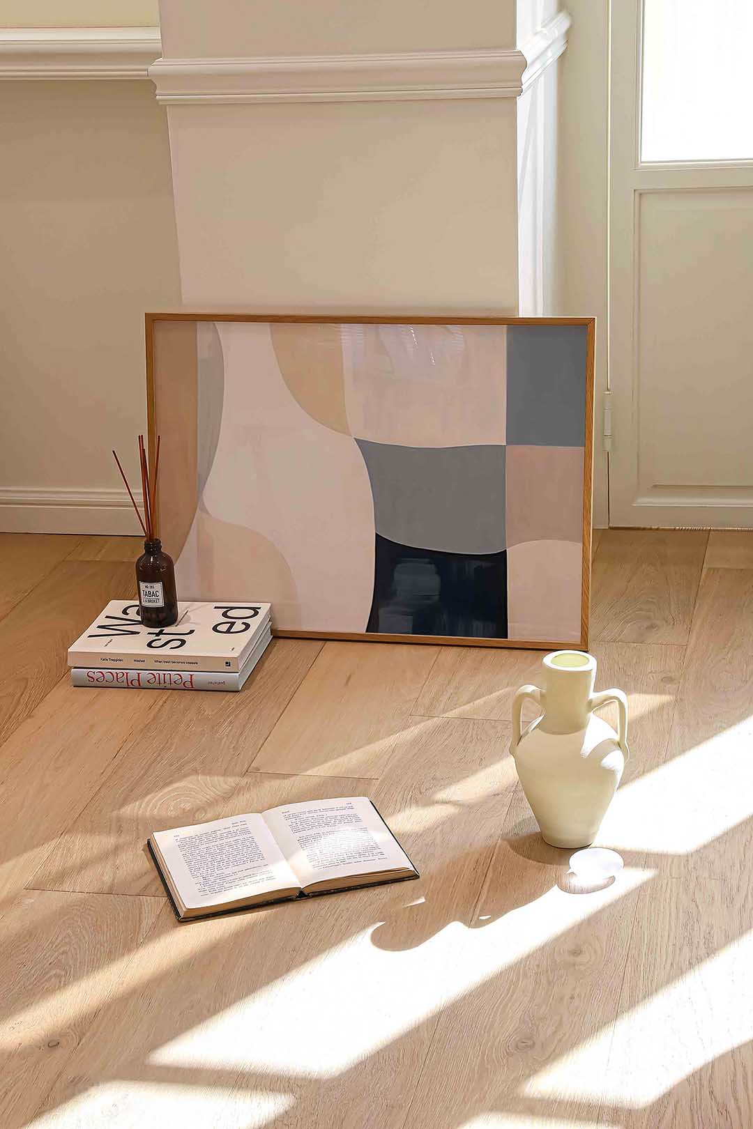 Abstracte vormen – liggende kleurrijke abstracte wanddecoratie van WallArtistic