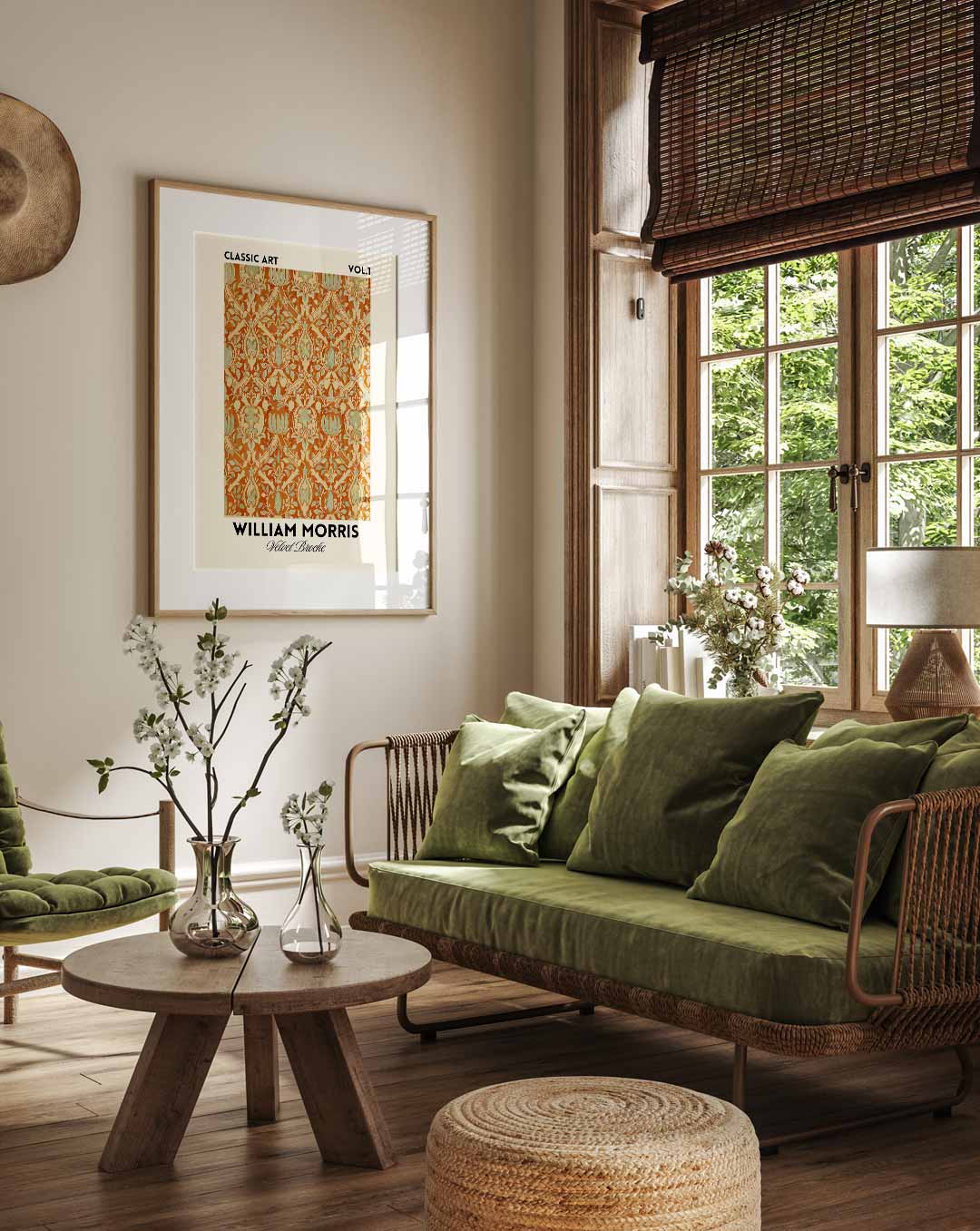 Klassieke William Morris – staande muurposter in William Morris stijl