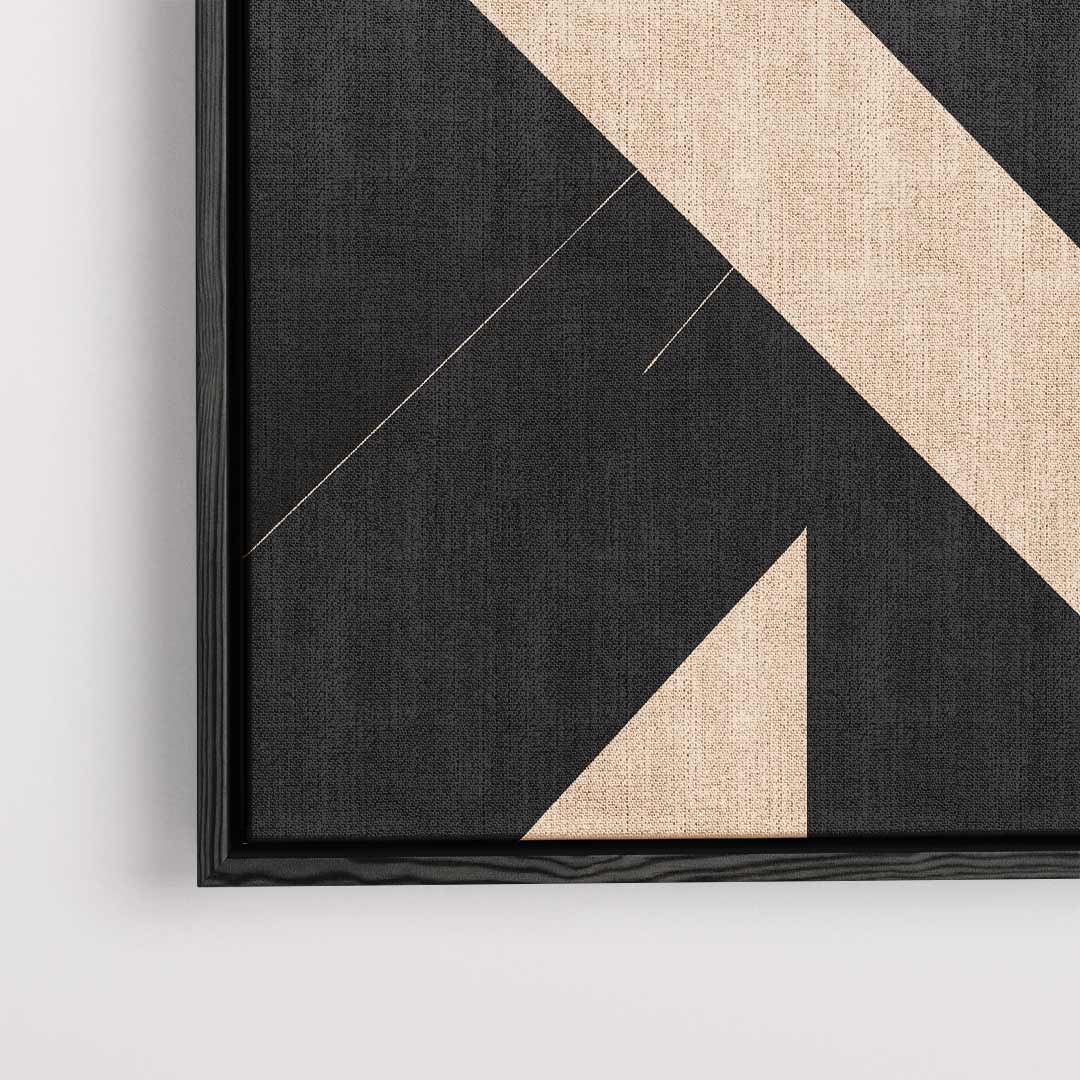 Abstracte Beige Lijnen op Zwart – dibond kunstwerk als wanddecoratie