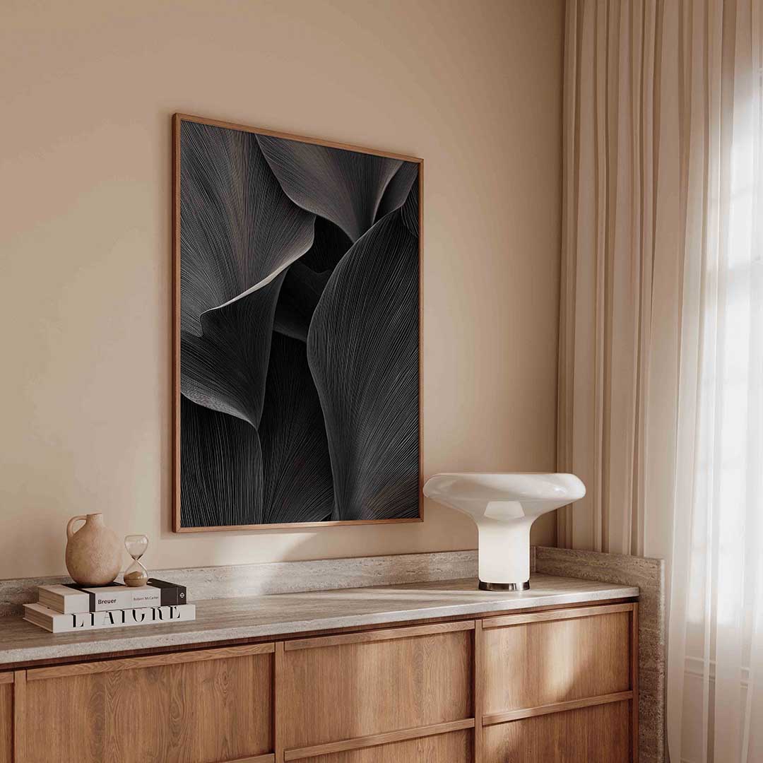 Golvende lijnen – abstracte poster in staand formaat