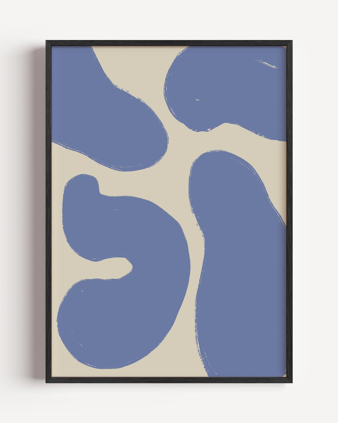 Abstracte Blauwe Vormen – kleurrijke abstracte portret poster als wanddecoratie