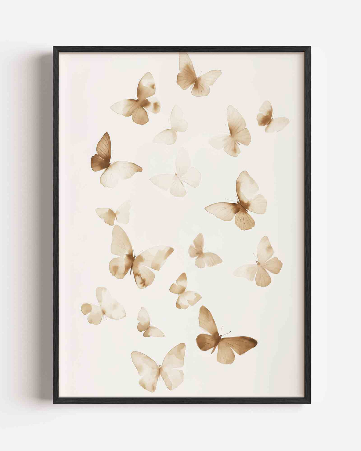 Vlinders in beige – kids portret poster als wanddecoratie